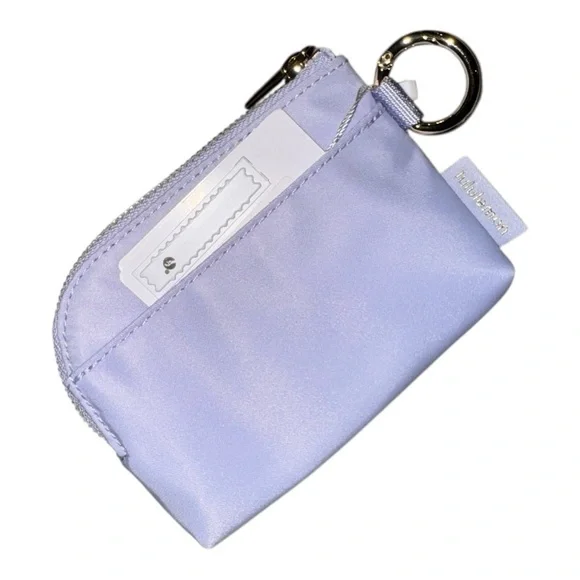 Lululemon Clippable Card Pouch, Serene Blue / Dusty Lilac with Gold OS NWT - Picture 2 of 7
